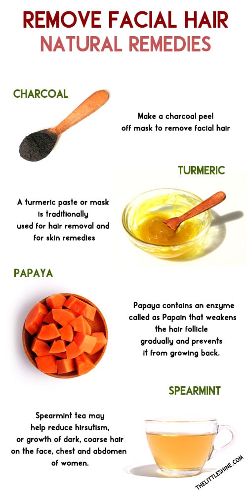 NATURAL REMEDIES TO REMOVE FACIAL HAIR - The Little Shine