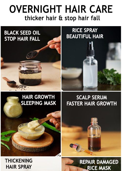 Overnight hair care for thicker hair growth