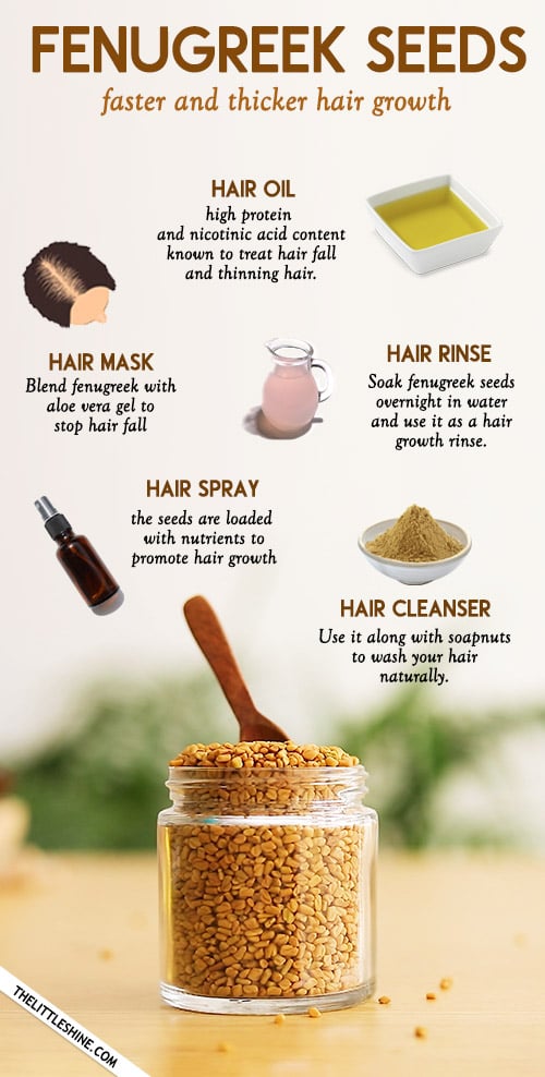 WAYS TO USE FENUGREEK SEEDS FOR FASTER AND THICKER HAIR GROWTH - The Little  Shine