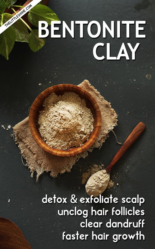 Benefits of BENTONITE CLAY to detox and purify the scalp for hair growth