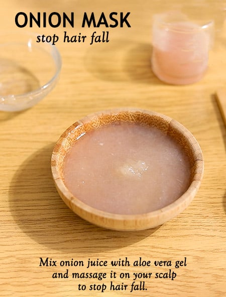 ONION HAIR MASK to treat hair fall and regrow thinning hair