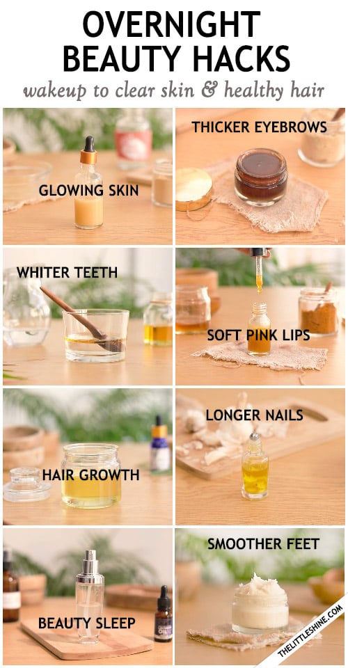 OVERNIGHT BEAUTY HACKS – thicker eyebrows, nail growth, whiter teeth, and more..