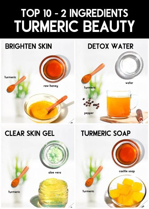 Top 10 - 2 INGREDIENT TURMERIC BEAUTY REMEDIES for clear, healthy, and flawless skin