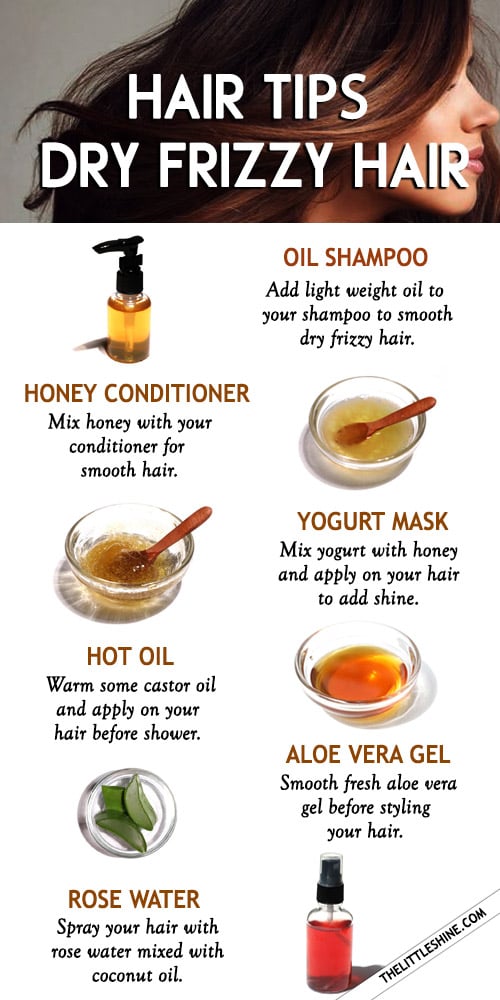 Amazing hair tips to smooth dry frizzy hair naturally - The Little Shine