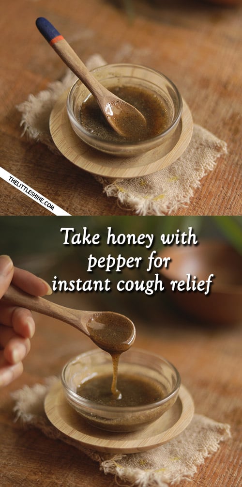 Honey with pepper to treat cough and cold