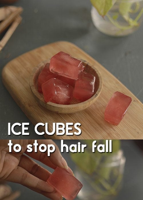 Hair ice cubes to stop hair fall