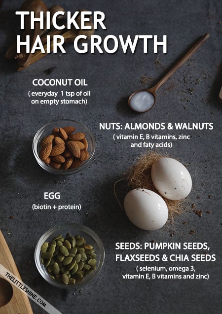 FOODS FOR THICKER AND FASTER HAIR GROWTH - The Little Shine