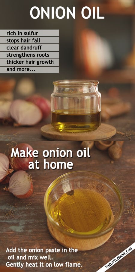 Onion Oil Recipe for faster hair growth and stop hair fall