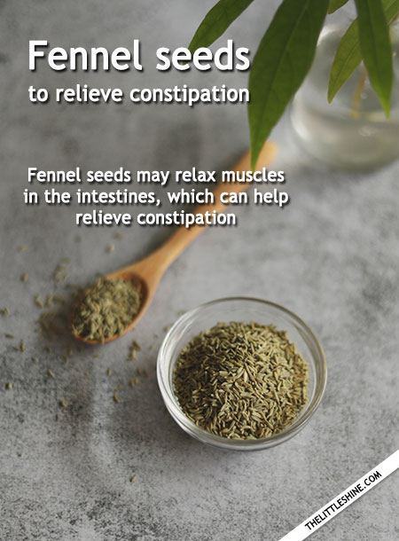4. Fennel seeds to relieve constipation: 