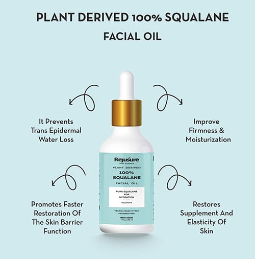 Rejusure 100% Plant Derived Pure Squalane Lightweight Face Oil 