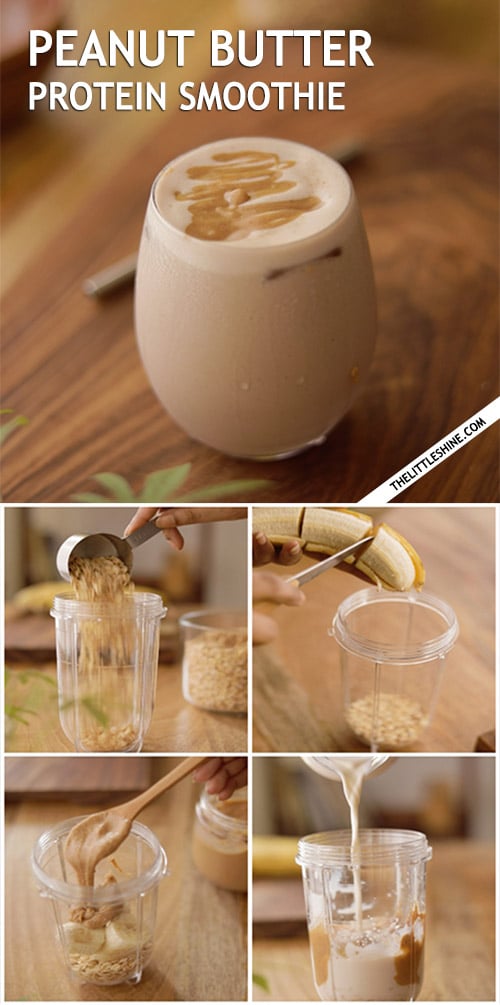 Protein breakfast smoothie recipe with peanut butter