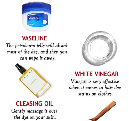 REMOVE HAIR DYE FROM SKIN AND CLOTHES