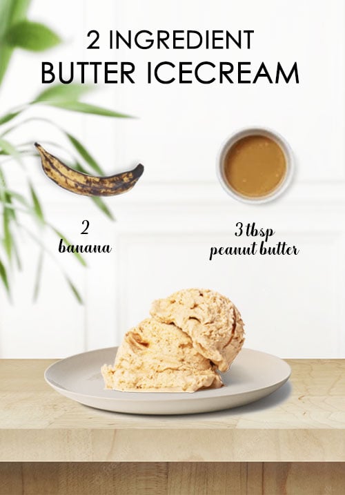 2 INGREDIENT Peanut butter banana ice-cream