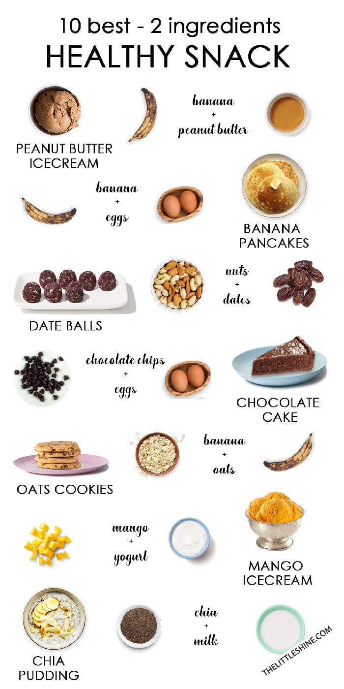 List of 10 Healthy and delicious Snack Recipes using only 2 Ingredients