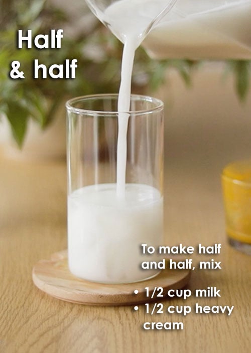 Cooking and Baking Ingredient Substitutes - half and half
