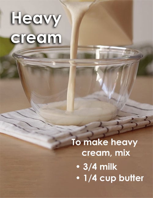 Cooking and Baking Ingredient Substitutes - heavy cream