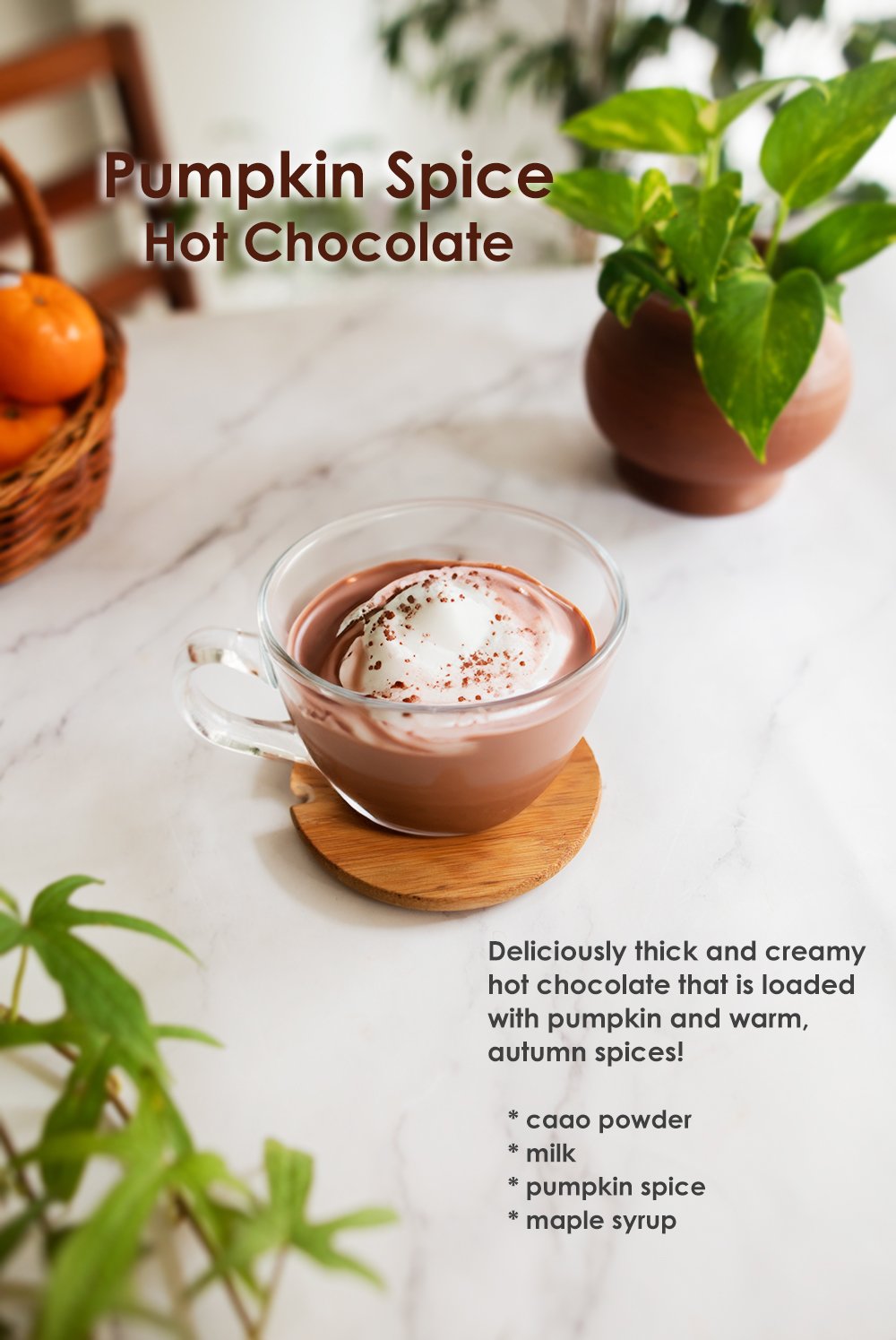 Pumpkin spice hot chocolate 
