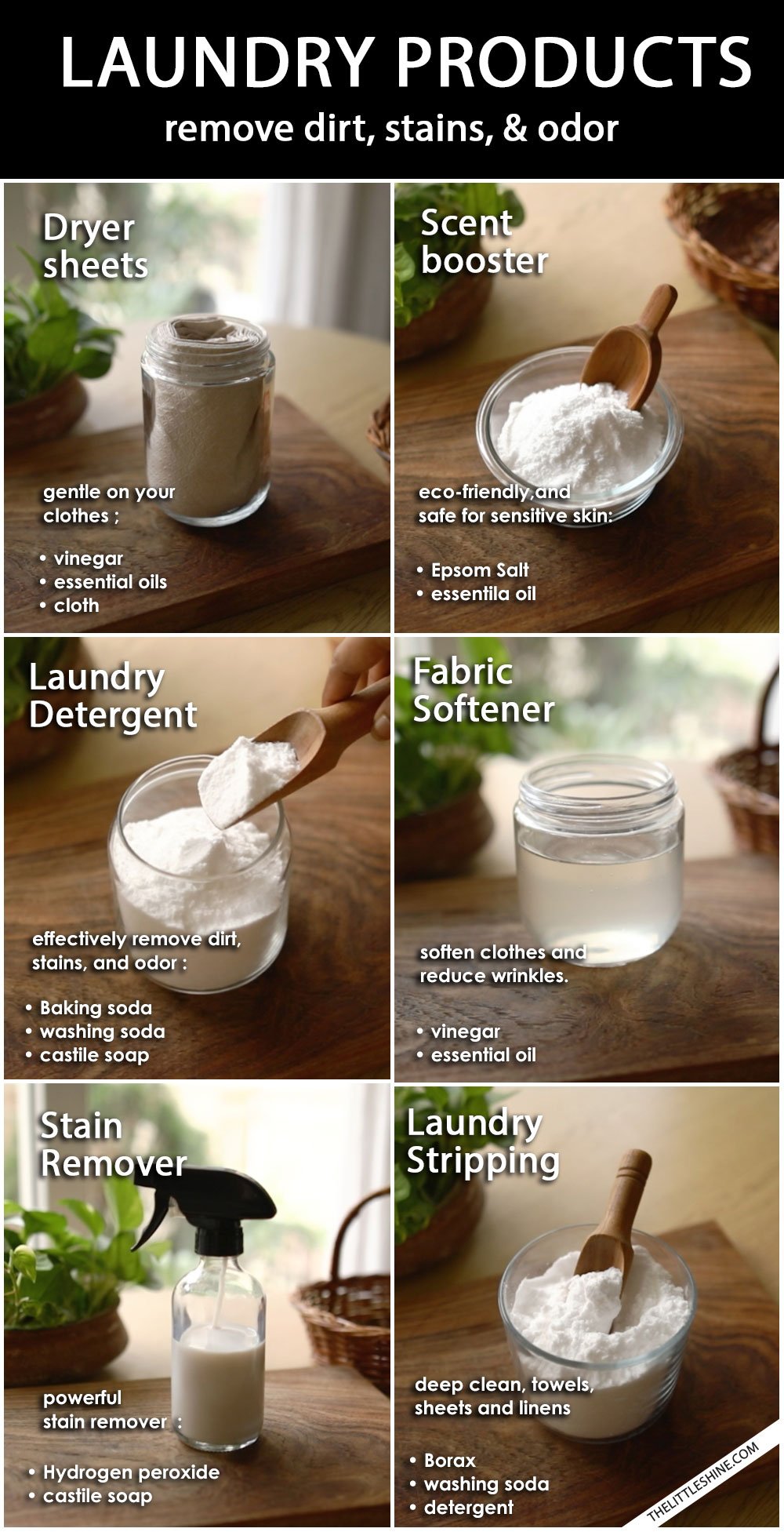 Make Natural Laundry Products at home to remove dirt, stains, and odor effectively