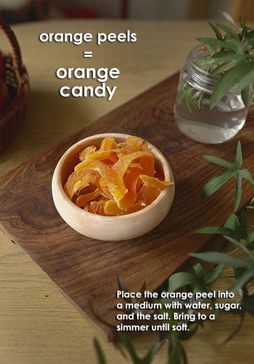 Make Orange peel candy with orange peels