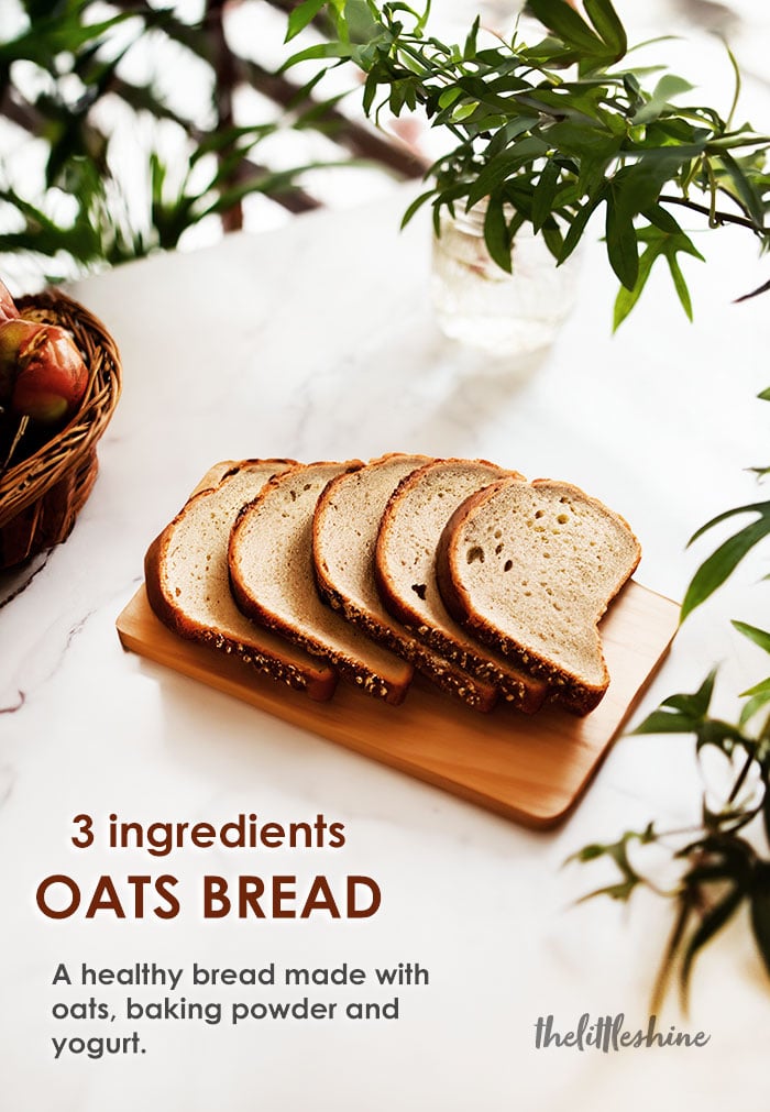  3 ingredients healthy oats bread 