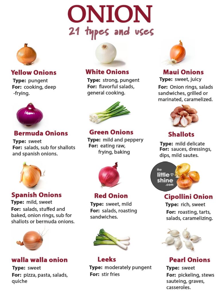 21 Types of Onions: Taste and Uses - The Little Shine