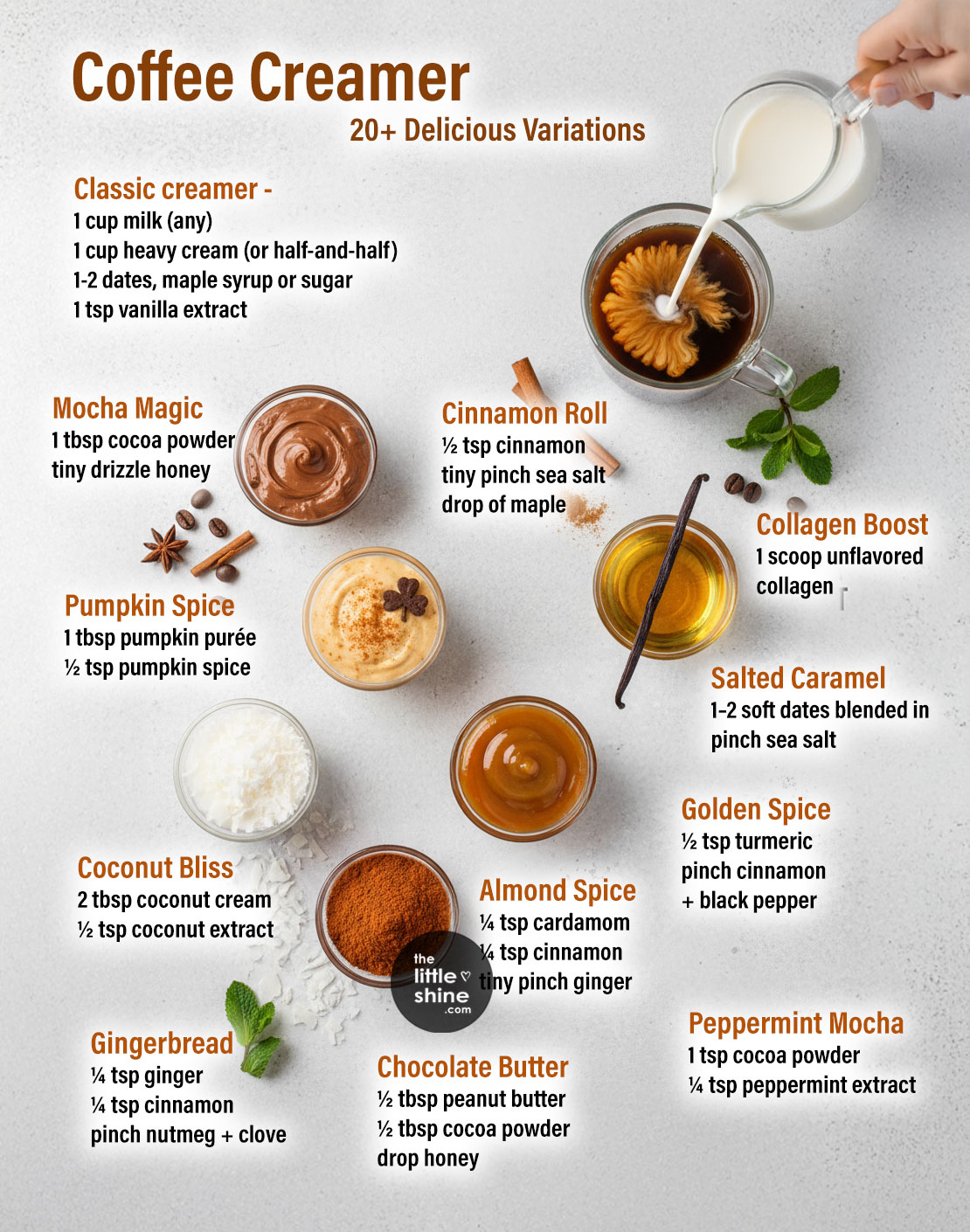 Homemade Flavoured Coffee Creamer with 20 different flavors