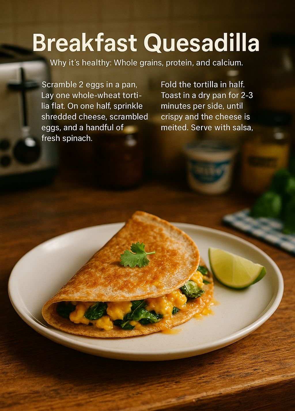1. Speedy Breakfast Quesadilla