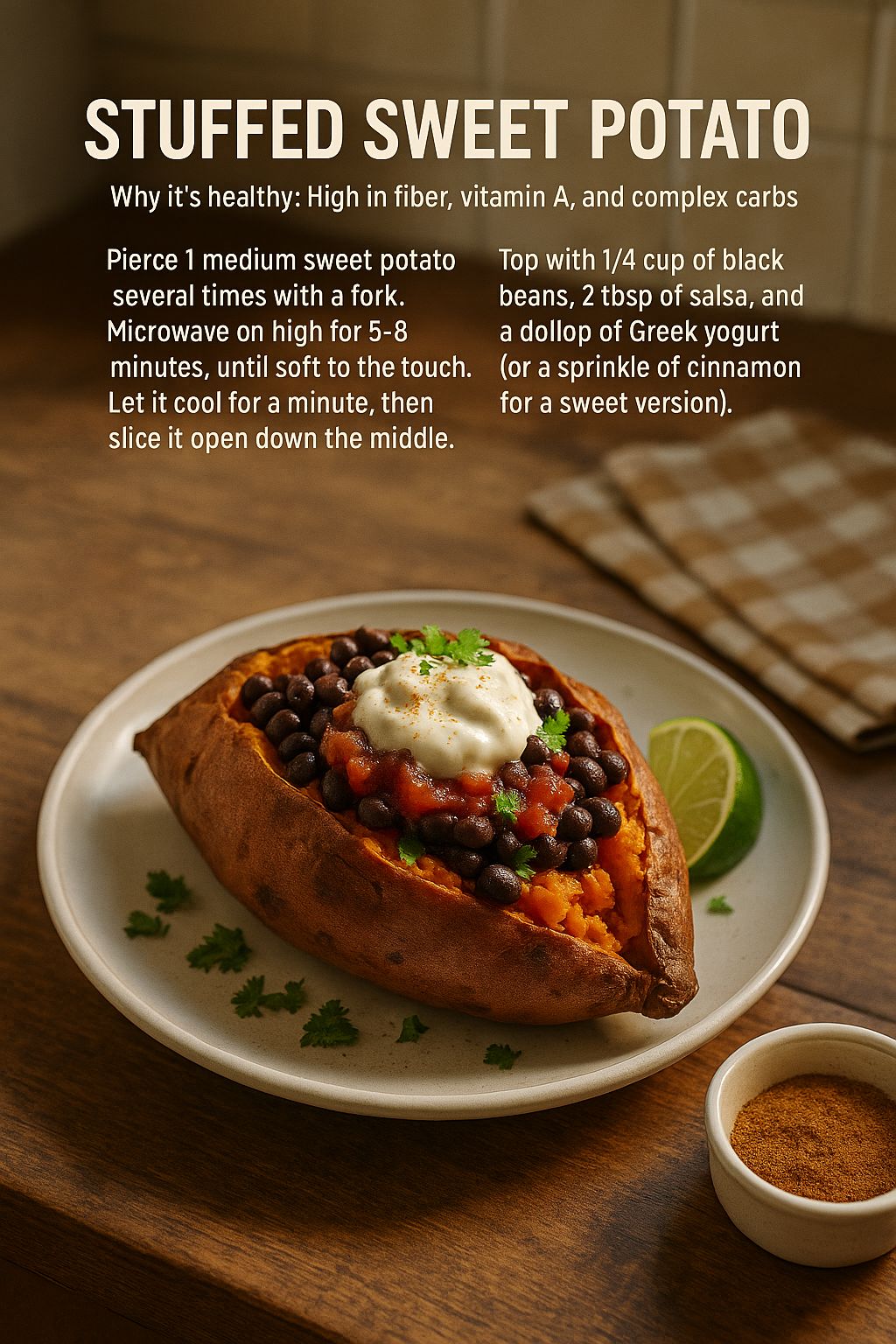 9. Microwave Stuffed Sweet Potato