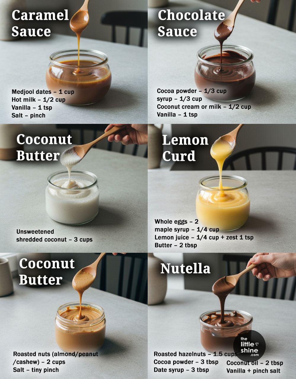 Healthier Homemade Spreads & Dessert Sauces