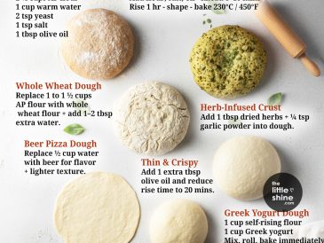 Pizza Dough Base + 8 Delicious Variants