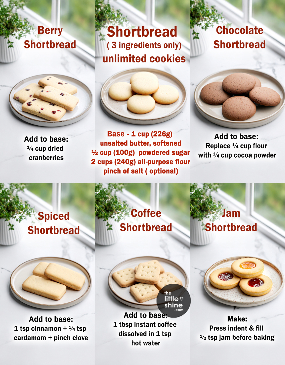 The Ultimate Guide to 3-Ingredient Shortbread Cookies (Base + Creative Variations)