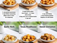 Homemade Croutons: Base Recipe + 8 Flavor Variations