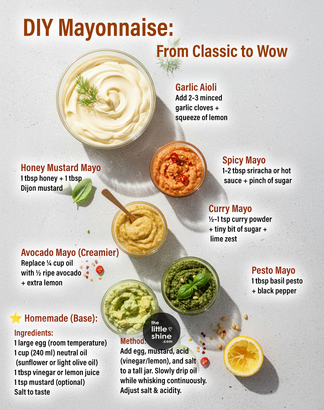  Homemade Mayonnaise + 10 Flavor Variations