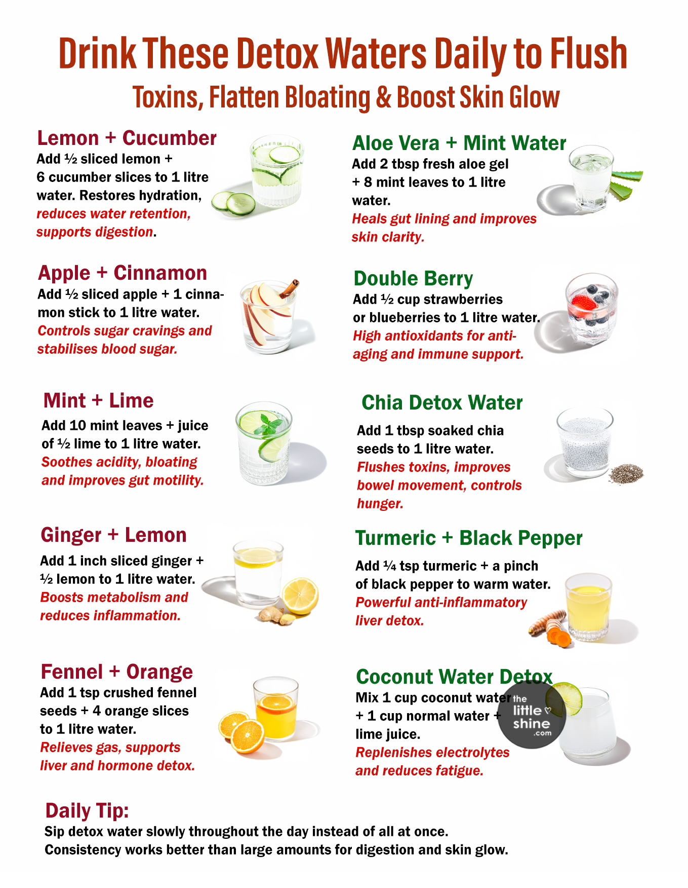 Drink These Detox Waters Daily to Flush Toxins, Reduce Bloating & Boost Skin Glow