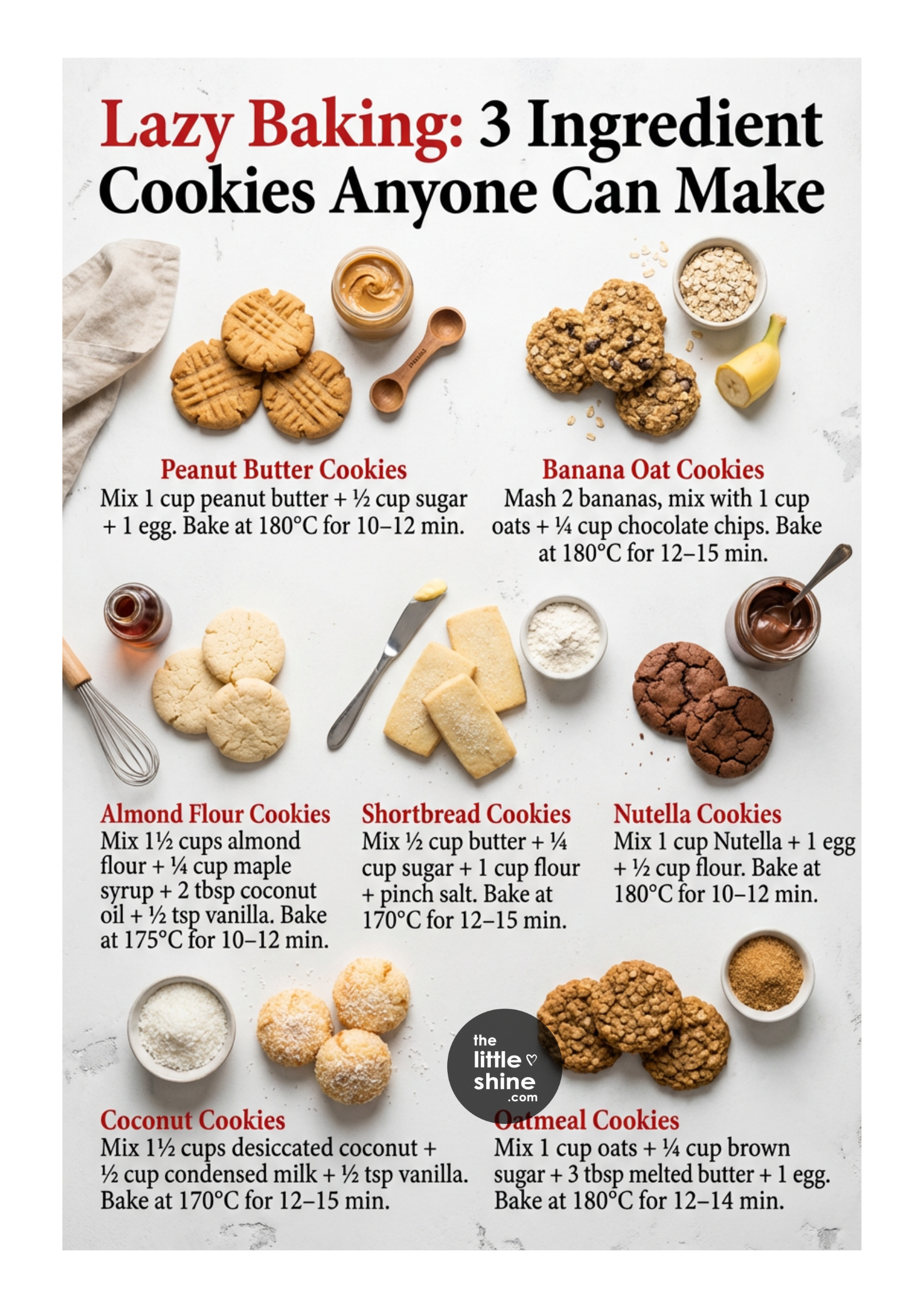 Lazy Baking: 3-Ingredient Cookies Anyone Can Make