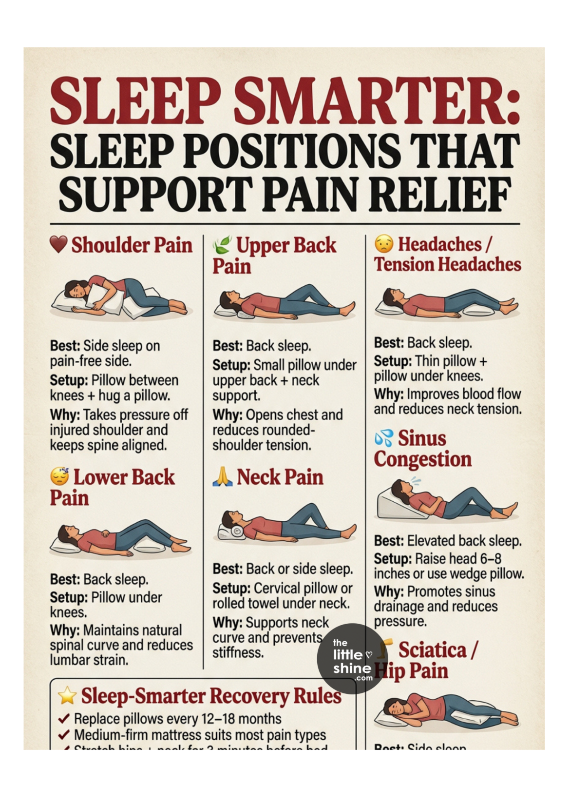 π€ Sleep Smarter: Why Your Sleep Position Matters - The Little Shine