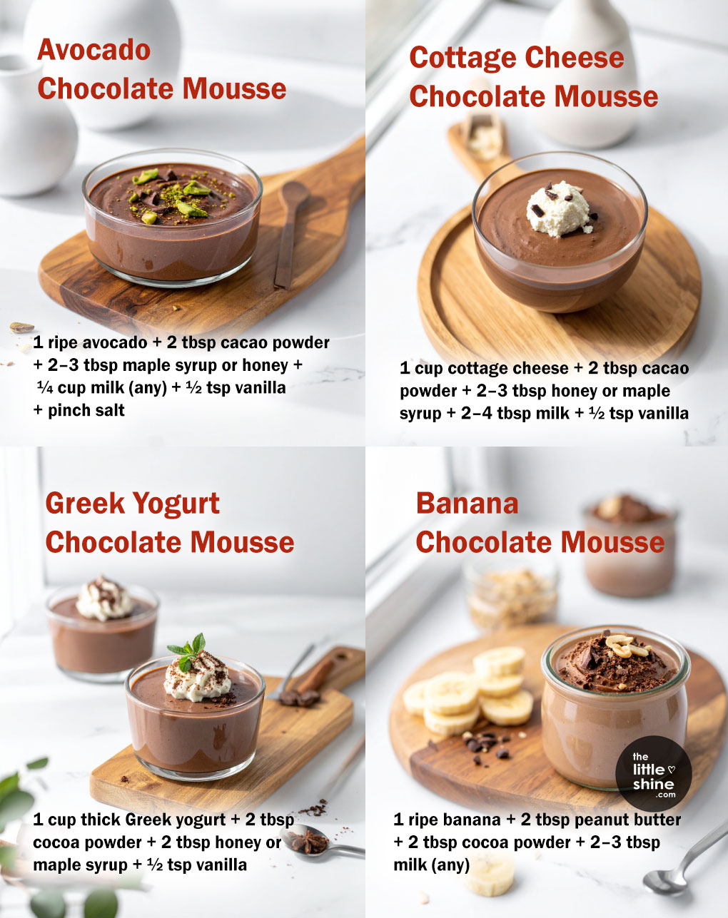 4 Healthy Chocolate Mousse Recipes You Can Make in 5 Minutes