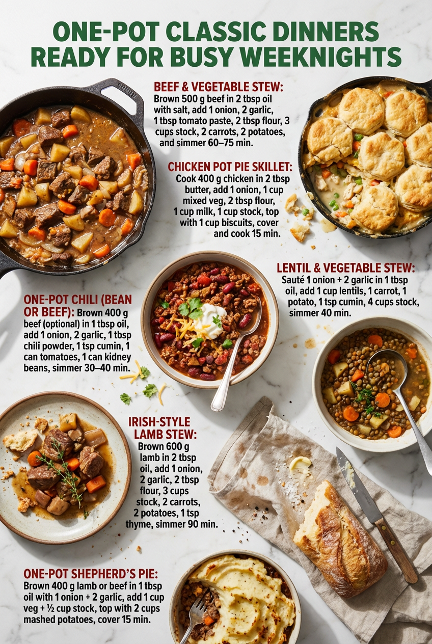 One-Pot Classic Dinners Ready for Busy Weeknights