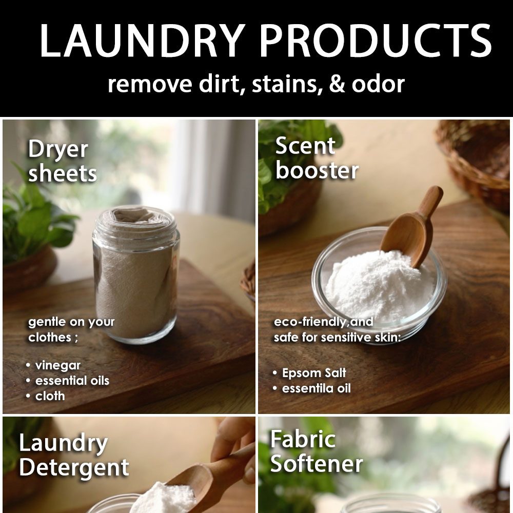 Make Natural Laundry Products at home to remove dirt, stains, and odor effectively