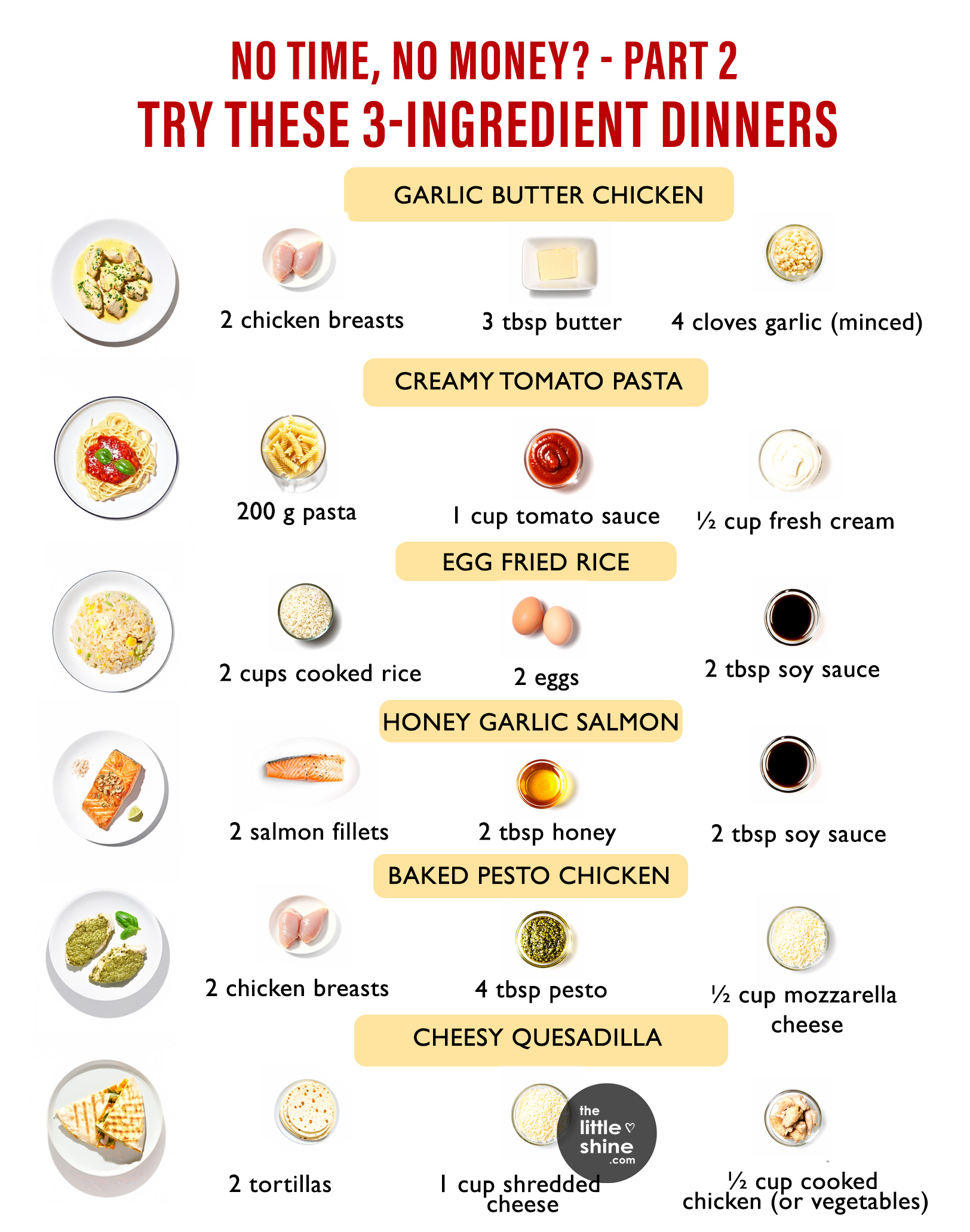 No Time, No Money? Try These 3-Ingredient Dinners (Part 2)