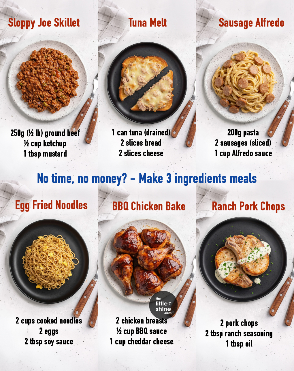 No Time, No Money? Try These 6 Easy 3-Ingredient Meals