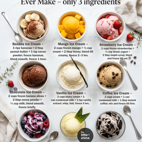 3-Ingredient Ice Creams You Can Make at Home (No Machine Needed)