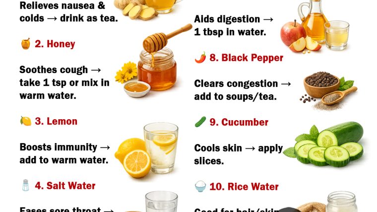 🏡 20 Easy Kitchen Remedies for Everyday Health
