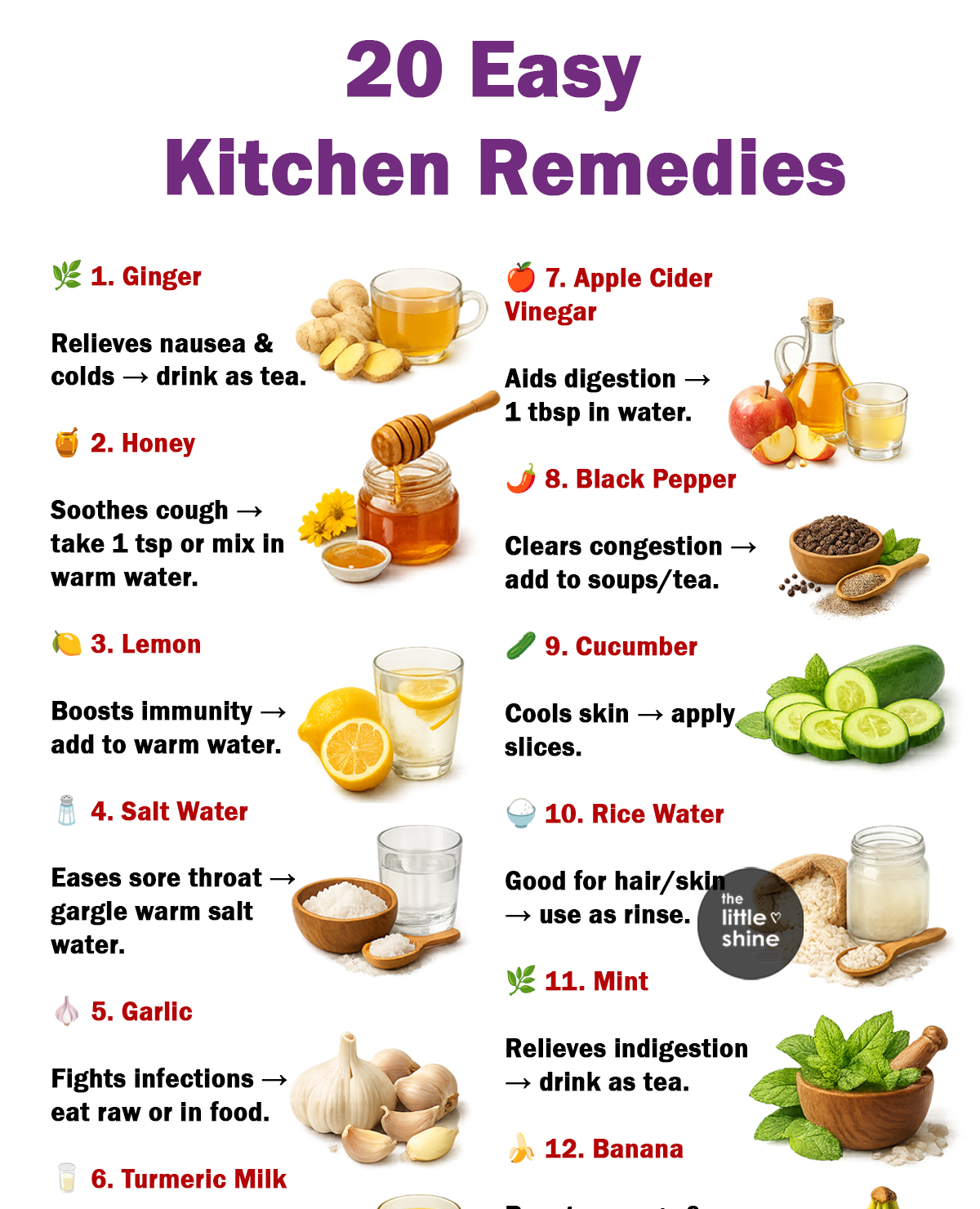 🏡 20 Easy Kitchen Remedies for Everyday Health