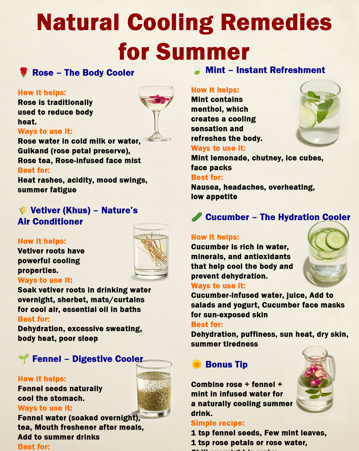 Natural Cooling Remedies for Summer 🌿☀️