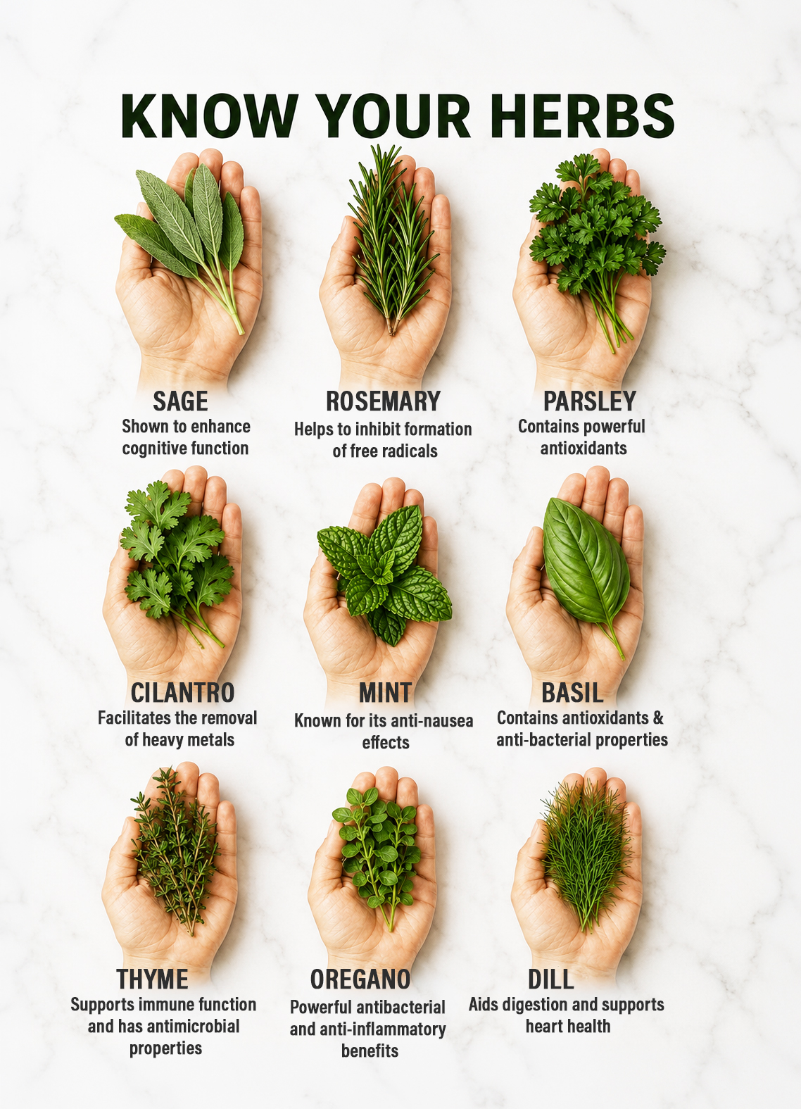 🌿 Know Your Herbs: 15 Everyday Herbs and Their Potential Benefits