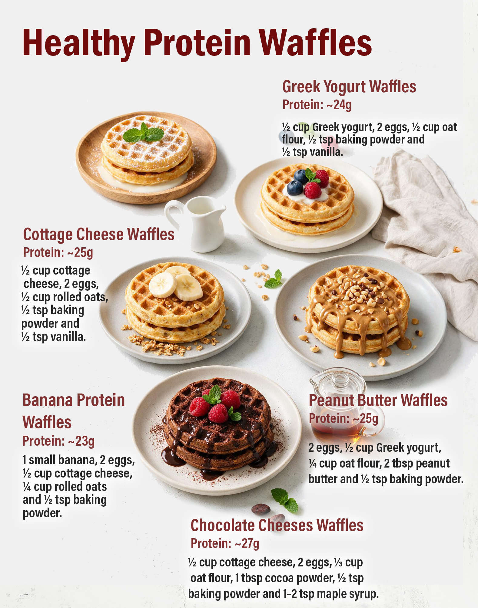 6 High-Protein Waffles Without Protein Powder 🧇